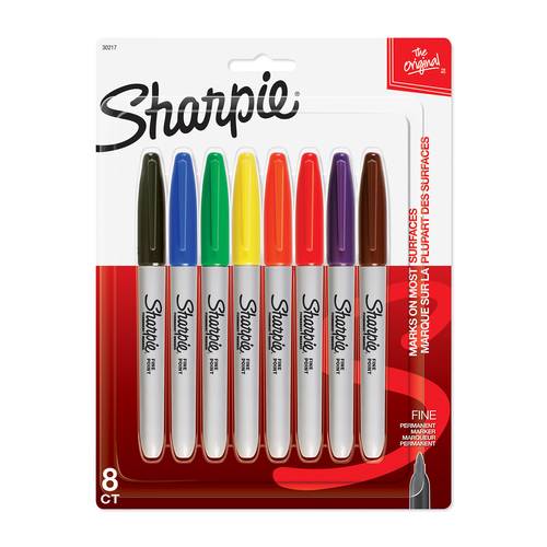 Sharpie permanent marker fine point 8 color طقم اقلام شاربي