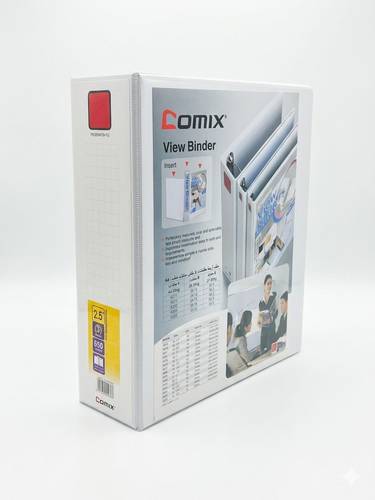 كوميكس ملف حلقتين A4 عرض شفاف (Binder) – يتحمل حتى 650 ورقة