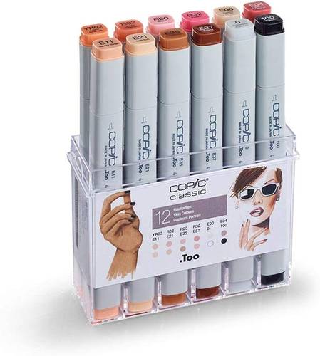 Copic ciao طقم درجات ألوان البشرة - 12 لون