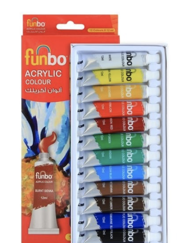 Funbo acrylic color 12 ألوان أكريلك