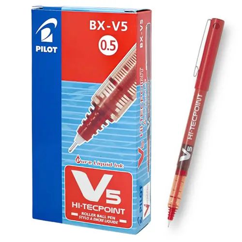 PILOT قلم سائل احمر 0.5 ملم BX-V5-R (حبة - عبوة)