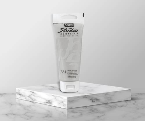 pebeo Acrylics Fine 351 100ml لون فضي لمعة