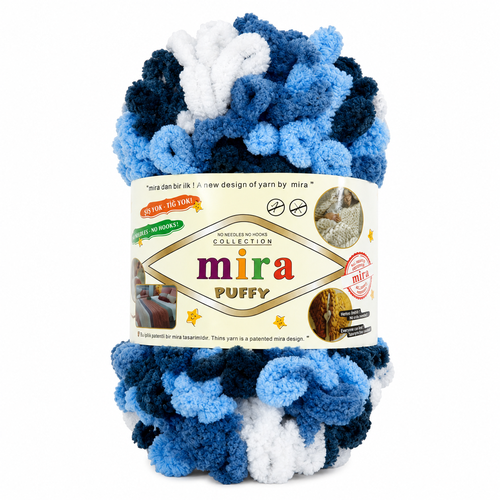 خيوط ميرا بوفي لووب متعددة الألوان للحياكة اليدوية – Mira Puffy– بكرة 9 أمتار (100 غرام) 