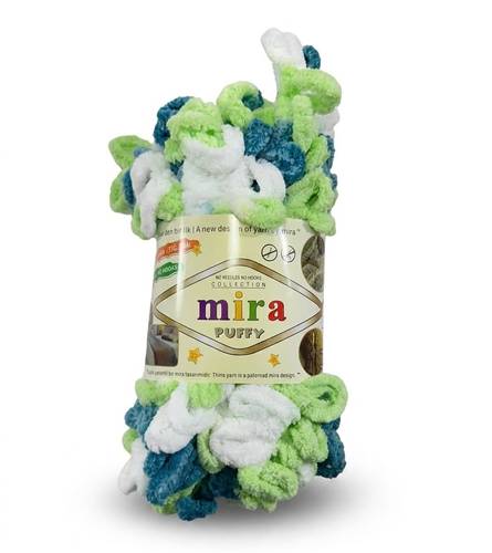 خيوط ميرا بوفي لووب متعددة الألوان للحياكة اليدوية – Mira Puffy– بكرة 9 أمتار (100 غرام) 