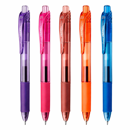 طقم اقلام جل 0.5 ملم 4+1 مجاناً بنتل Pentel PE-BLN105-05F