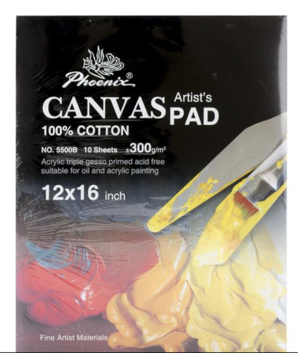 Phoenix canvas pad 12*16 inch - 10sh-300gsm
