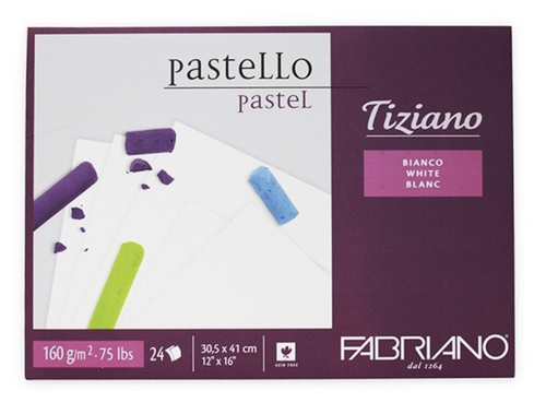 Fabriano pastel white paper 30.5*41 cm -24sh-160gsm /  فابريانو ورق باستيل أبيض