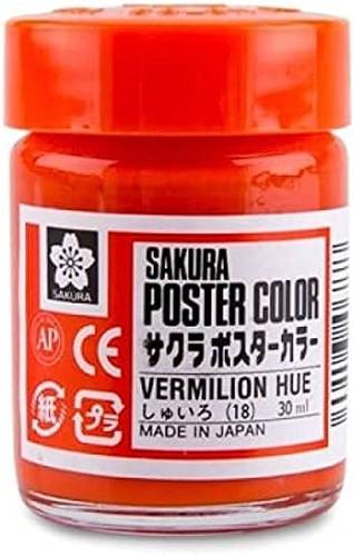 Sakura poster color 30ml vermilion hue لون برتقالي