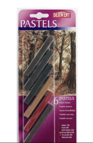 Derwent 6 pastels طقم فحم باستيل