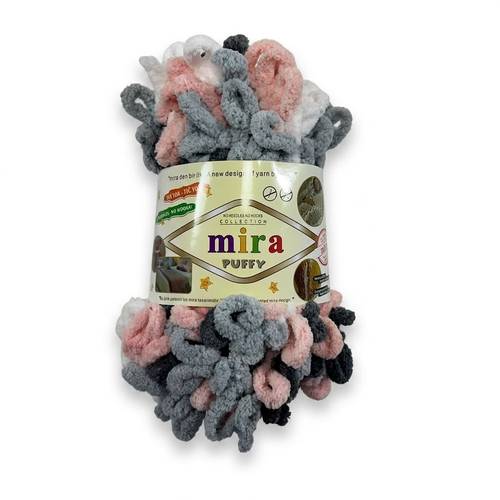 خيوط ميرا بوفي لووب متعددة الألوان للحياكة اليدوية – Mira Puffy– بكرة 9 أمتار (100 غرام) 