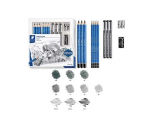 Staedtler sketching set 12 pcs طقم ادوات رسم