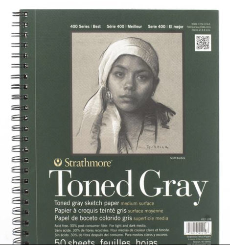 Strathmore toned gray 22.9*30.5 cm  - 50sh-118gsm / ستراثمور توند دفتر رسم