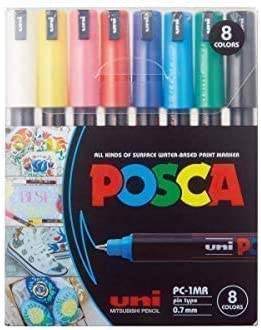Uni posca pc-1mr 0.7mm 8color الوان بوسكا