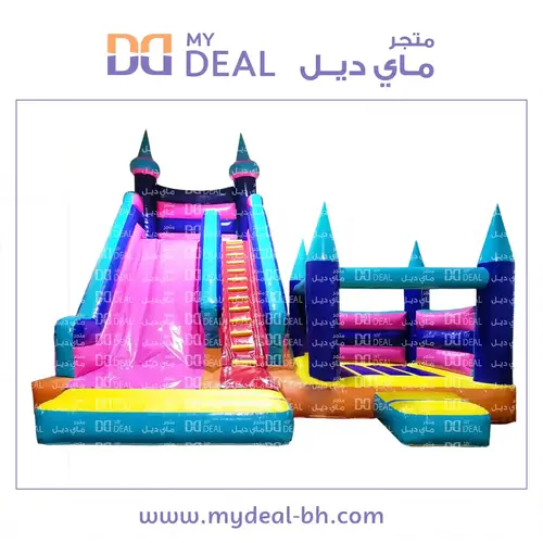 زحليقة هوائية مع نطيطة جانبية مع درجين 7*7*7 متر 