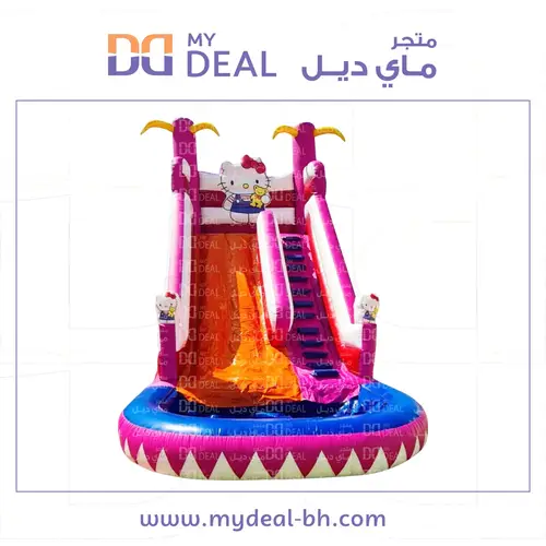 زحليقه مائية كيتي مع سلم وحوض طول 7 متر عرض 4 متر ارتفاع 7 متر