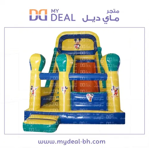 زحليقة هوائية مع نطيطة شخصية ميكي ماوس وبوابة وجدار 7.70* 4* 7 متر 