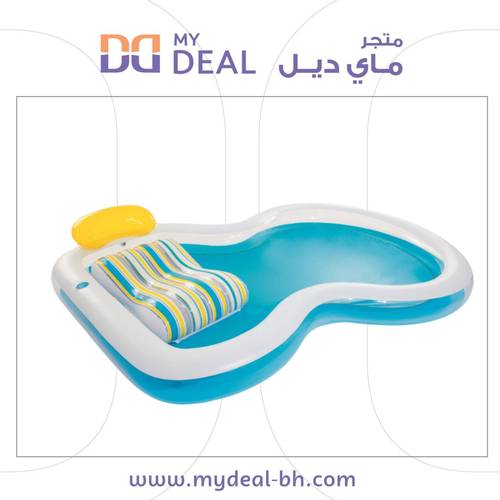 مسبح أطفال نفخ بيضاوي مع كرسي استرخاء 