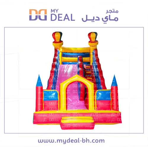 زحليقة مع سلم ونطيطة وجدار مدرج وبوابه ودرج 7.70*4*7 متر