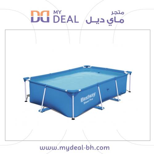 مسبح مائي متنقل أعمدة مستطيل ازرق 2.59*1.70* 0.60 متر يتسع 6 أشخاص سعة 2,300 لتر