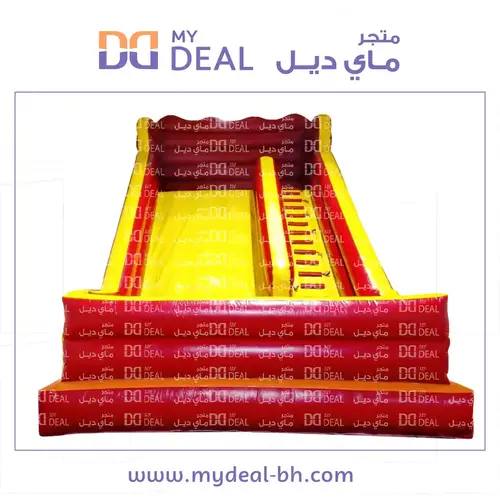 زحليقة هوائية مع نطيطة وجدار وبوابة وسلم ومساكات يد ودرج 7*5*7 متر 