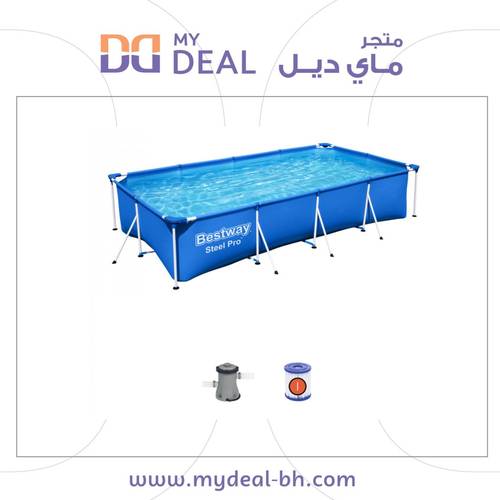 مسبح متنقل مائي لكل الأعمار مستطيل مع فلتر 4*2*80 سم