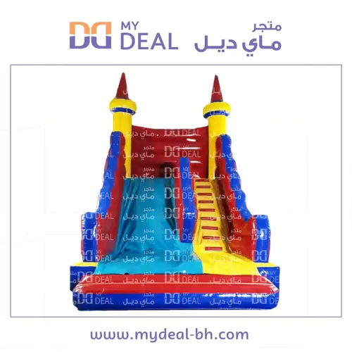 زحليقة هوائية للاطفال كبيرة بسلم ودرج ومساكات لليد  6* 4*5 متر