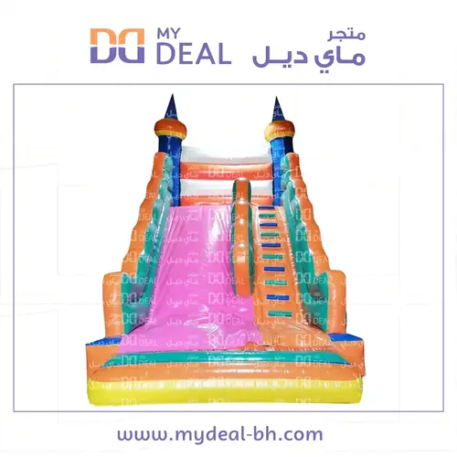 زحليقة هوائية مع درج كبير ومساكات يد 6* 4*6 متر    