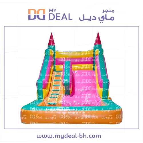 زحليقة مائية مع سلم وحوض مسبح 4.50 * 3.60 * 3.50 متر