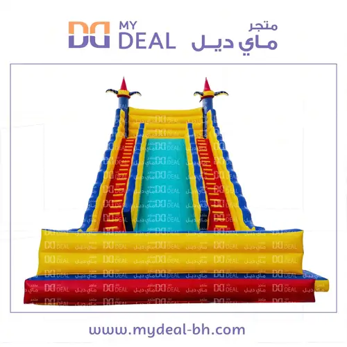 زحليقة هوائية مع نطيطة عملاقة مع سلمين وجدار ودرج وبوابة 11*6.50*10 متر 