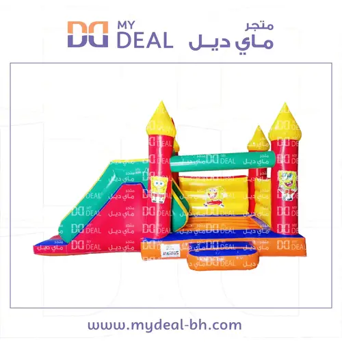 إيجار نطيطة بيت هزاز سبونج بوب مع زحليقة ودرج وسلم طول 5.50 متر عرض 3.50 متر ارتفاع 3 متر | في البحرين