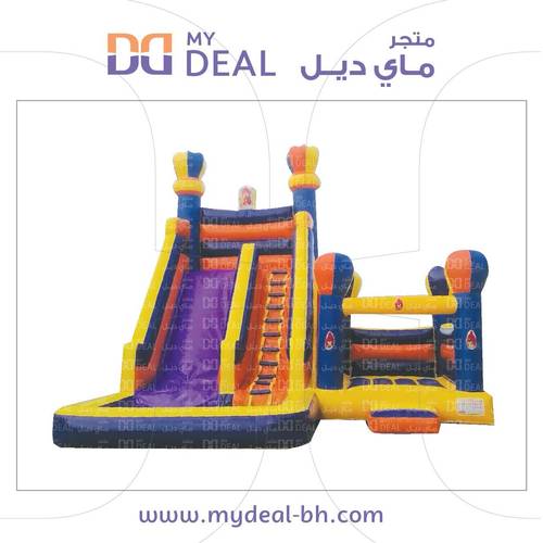 زحليقة هوائية مع نطيطة شخصية أنجري بيرد مع حوض مائي ودرج 6*7*6 متر 