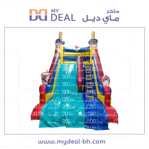 زحليقة هوائية شخصية سبايدر مان مع مساكات يد وسلم 6 * 4 * 6 متر