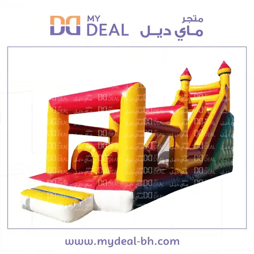 زحليقة هوائية ومتاهة ونفقين و٤ بوكسنج وسلم ودرج  12* 4* 7 متر
