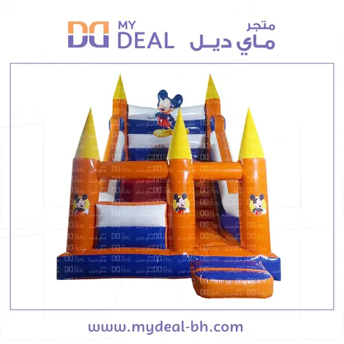 زحليقه ميكي ماوس مع نطيطه ودرج وبوابة 5.70* 3.60* 4.50 متر