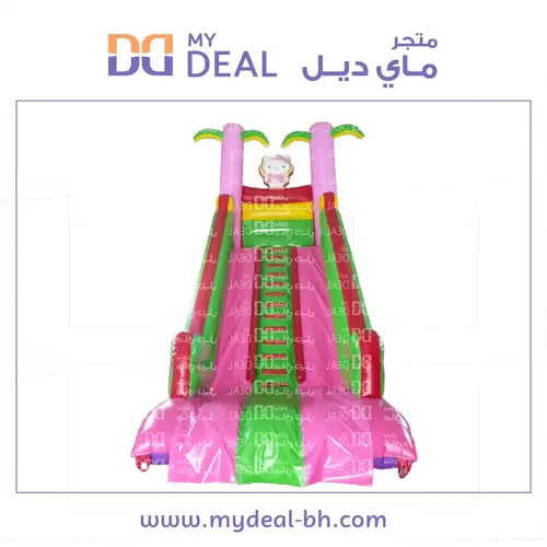 زحليقة هوائية شخصية كيتي مسارين مع سلم وسط 7* 3.30* 7 متر  