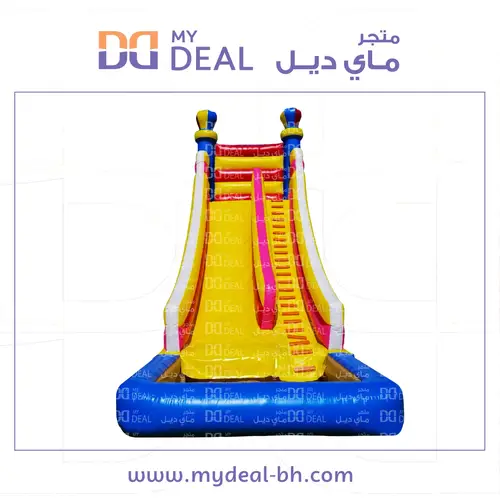 زحليقة كبيرة مع حوض مائي وسلم طول 9 متر عرض 4 متر ارتفاع 9 متر