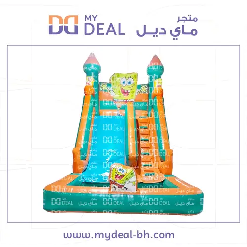 زحليقة مائية شخصية سبونج بوب مع مسبح وسلم 6 * 4 * 6 متر 