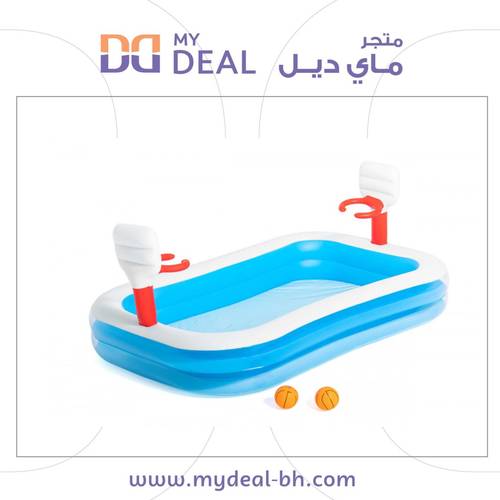 مسبح أطفال نفخ مستطيل طبقتين 2 كورة سلة 2.53*1.68*1.02 متر