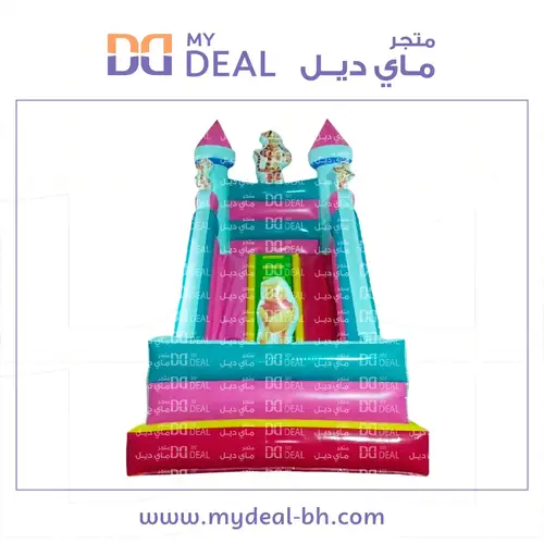زحليقة ويني الهوائية مسارين مع سلم وسط وجدار 6*4*6 متر