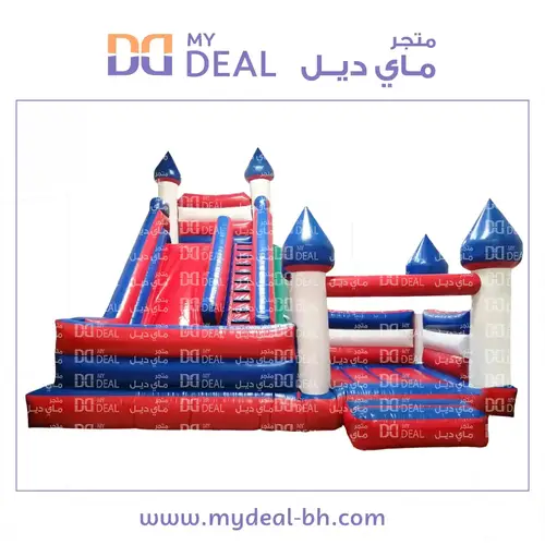 زحليقة هوائية مع نطيطة جانبية بسلم ومساكات لليد 6.70*7*6 متر 