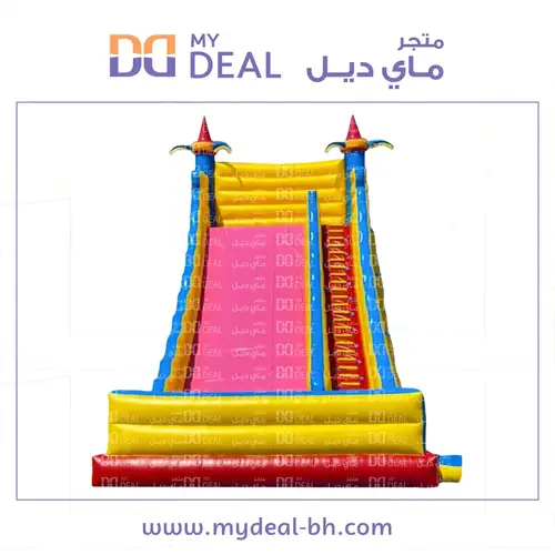 زحليقة هوائية مع نطيطة مع سلم وجدار وبوابة مع مساكات يد 11*6*10 متر 