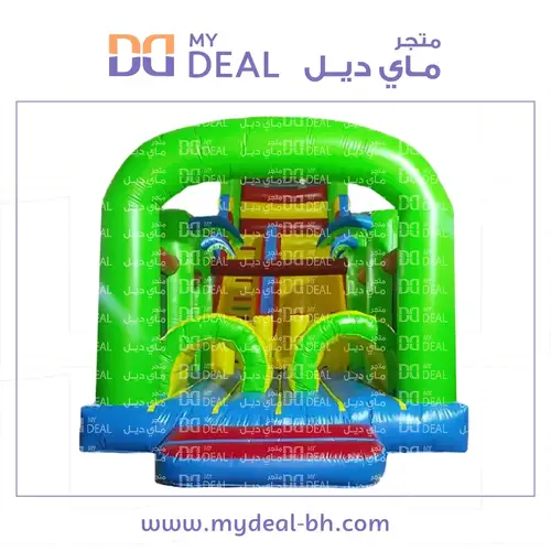 زحليقة مع سلم ومتاهة ونفقين و٤ أعمدة بوكسنج وأعمدة مشجرة الطول ١٢ متر العرض ٤ متر الارتفاع ٧ متر  