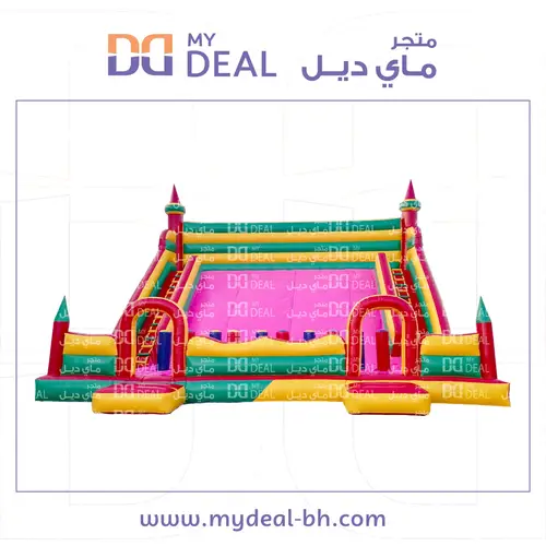 زحليقة هوائية عملاقة مع نطيطة وسلمين و متاهه 10* 10* 8 متر