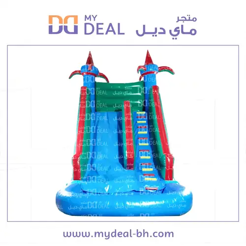 زحليقة مائية هوائية مع حوض مائي طول ٦ م عرض ٤ م ارتفاع ٦ م 