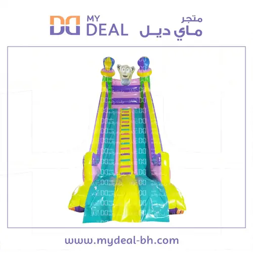 زحليقة هوائية شخصية المنيونز مسارين وسلم وسط 8* 3.30* 8 متر 