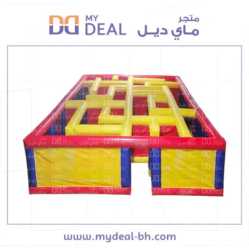 متاهات الحصن مع شبك لون أحمر وازرق و اصفر 10 * 6 * 2 متر