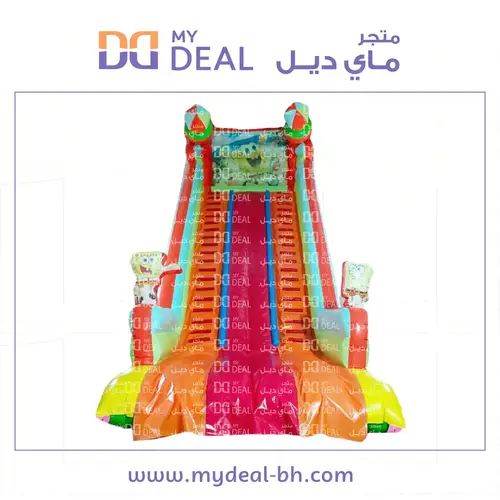 زحليقة هوائية شخصية سبونج بوب مع سلمين 9.50* 4* 10 متر 