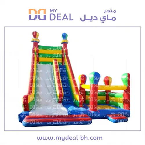 زحليقة هوائية مع نطيطة جانبية وسلم ومساكات يد  7*7*7 متر 