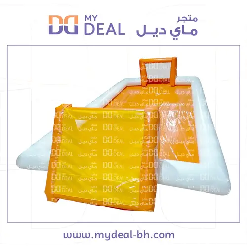 ملعب صابوني لون برتقالي وابيض 12 * 6 متر 