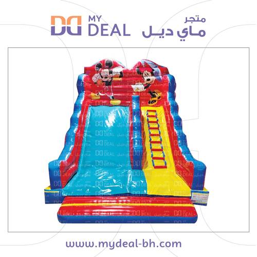 زحليقه هوائية شخصيات ميكي وميني ماوس مع درج وسلم مقاس 6×4×5 متر